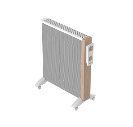 Radiador de mica Badin de 2000 W en blanco y madera