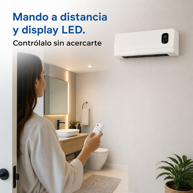 Split cerámico de pared Taxus de 2000 W con temporizador programable hasta 8 horas
