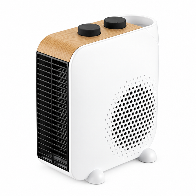 Termoventilador eléctrico 2000 W con termostato, modelo Trail en color blanco – FAN PROJECT