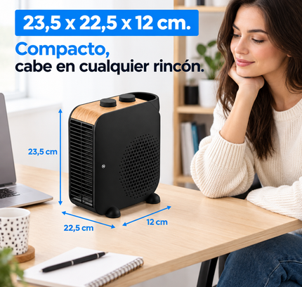 Termoventilador eléctrico Trail de 2000 W con función ventilador y calefactor