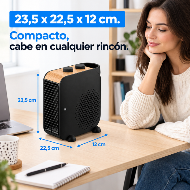 Termoventilador eléctrico Trail de 2000 W con función ventilador y calefactor