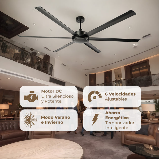 Ventilador industrial de techo silencioso para locales, oficinas y grandes espacios