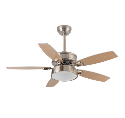Ventilador de techo Braw níquel con luz LED, otra vista