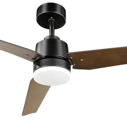 Ventilador de techo Captus negro con aspas negro y roble, otra vista