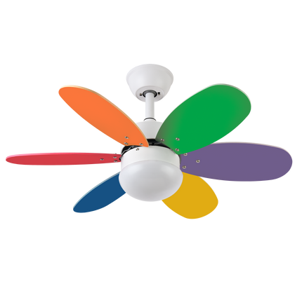Ventilador de techo infantil Alves con mando a distancia y función verano/invierno