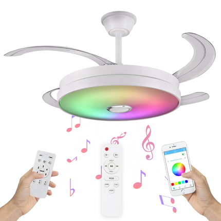 Ventilador de techo con Múscia y luz LED RGB